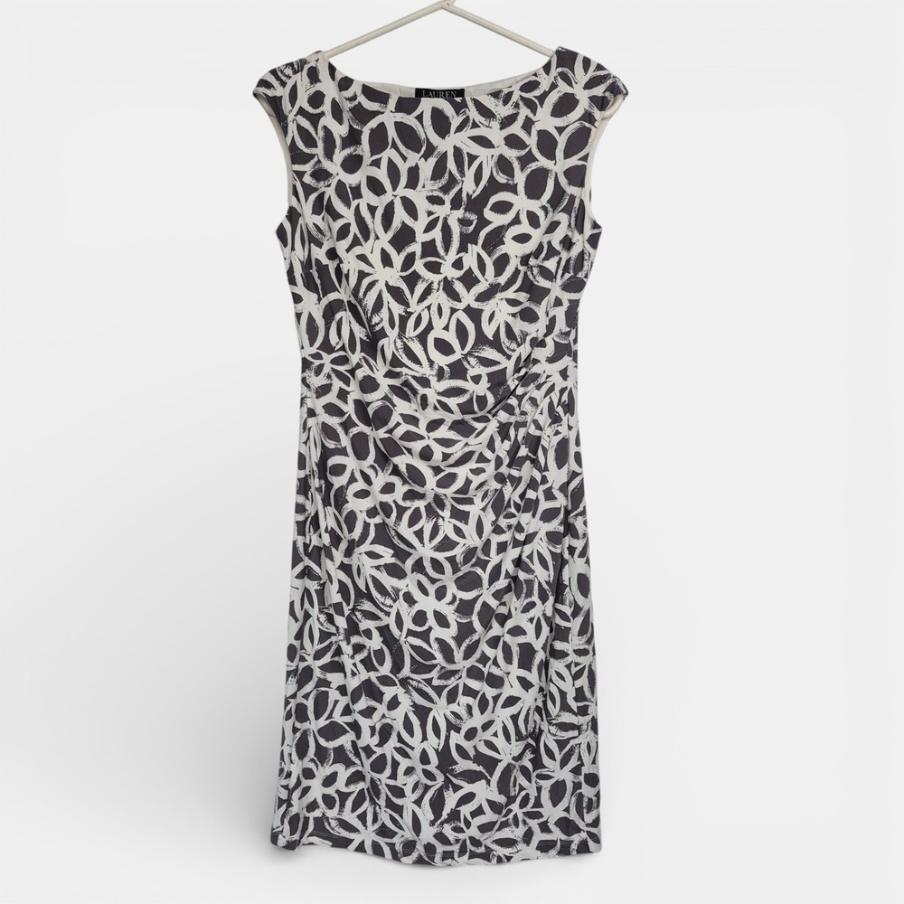 Lauren Ralph Lauren Womens Size 8 Sleeveless Dress Abstract‎ Print Sheath